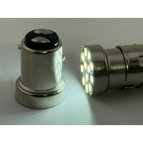 Rebaydo 2pcs 1154 BAY15D LED Bulb 6 Volt AC or DC Dual Filament (Color:White 6000K;)