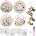thumbnail image 1 of Jetcloudlive Embroidery Starter Kit Hand-made Cross Stitch Kit with Pattern and Instructions Full Range of Embroidery Kits Embroidery Hoops DIY Embroidery Crafts for Adults Beginner, 1 of 9