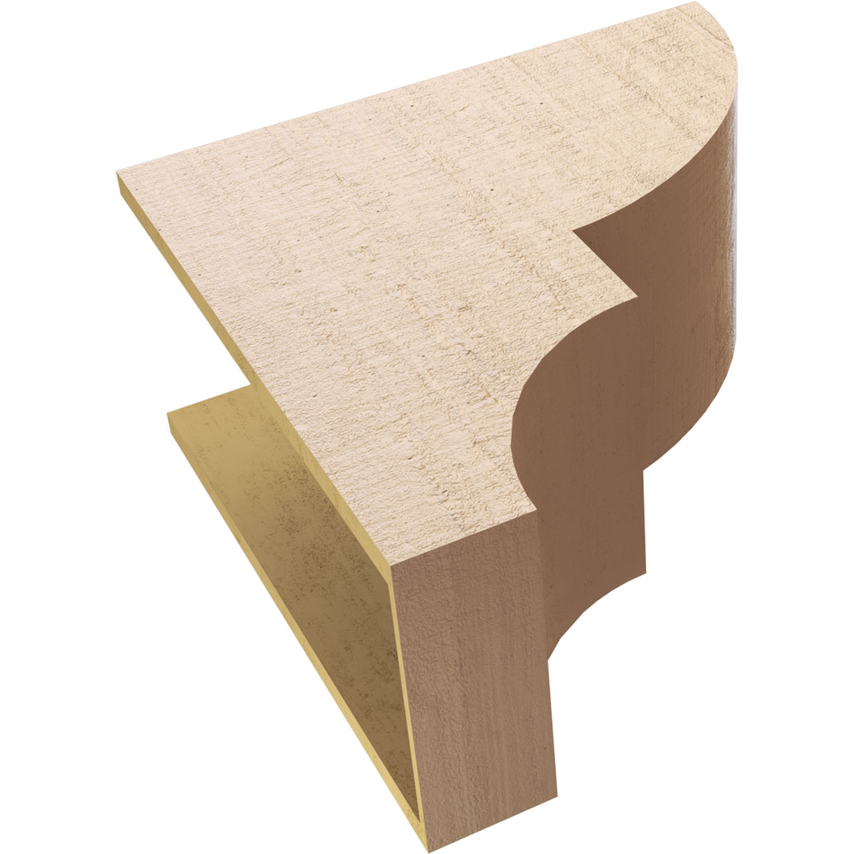 12"W x 24"D x 24"H Classic Ridgewood Rough Cedar Woodgrain TimberThane Corbel, Primed Tan
