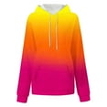 thumbnail image 3 of Craaazy Hoodies for Women Fall Gifts Gradient Printed Long Sleeve Drawstring Pullover Tops Casual Loose Oversized Sweatshirts Wi th Pocket, 3 of 5