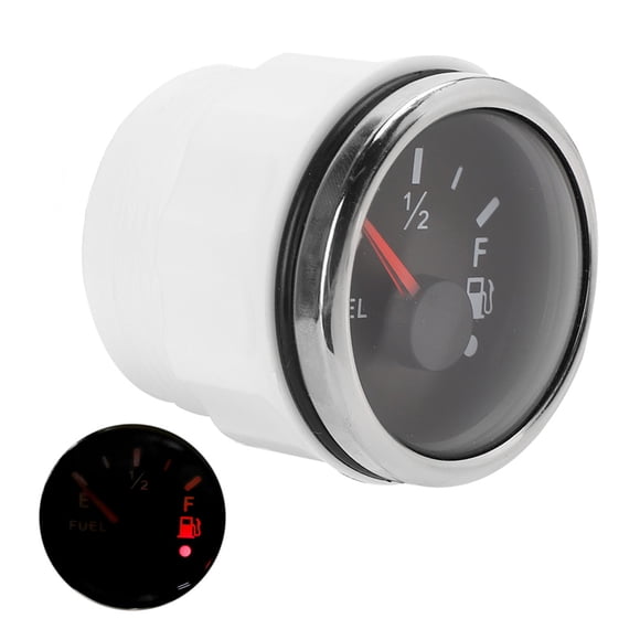 Fosa Duokon Fuel Level Gauge,2in Fuel Level Gauge Intelligent Alarm IP67 Waterproof Marine Auto Instrument 316 Stainless Steel
