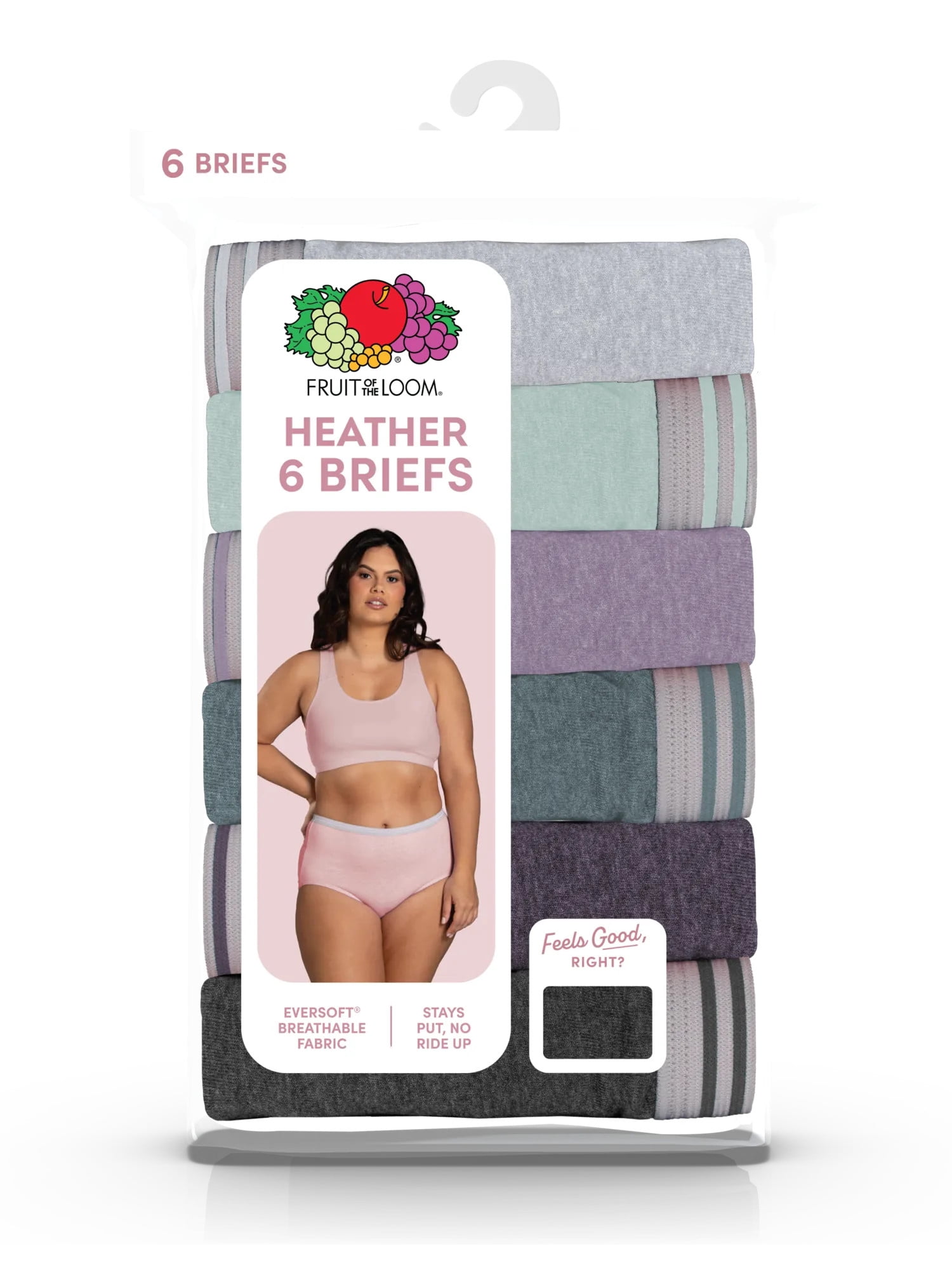 Fruit of the Loom Women's Cotton Brief Underwear, 6-Pack