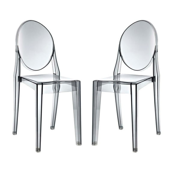 Modern Contemporary Urban Design Kitchen Room Dining Chairs ( Set of Two), Grey Gray, Plastic