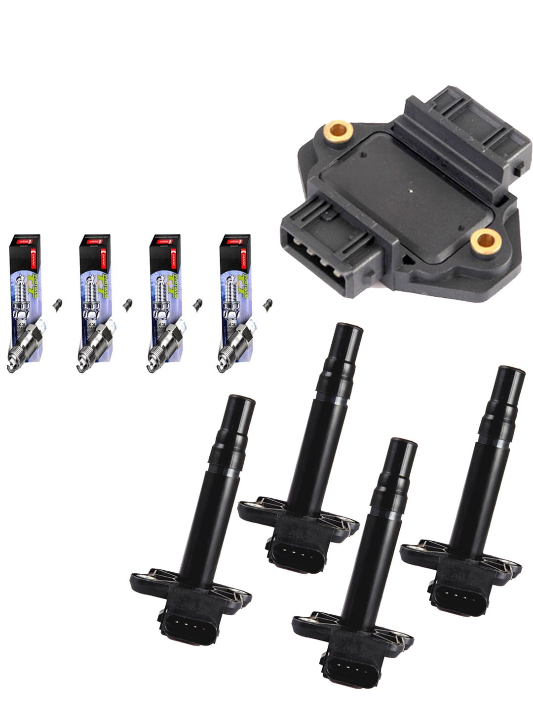 Set of Ignition Coil, Ignition Module and Spark Plug Compatible with