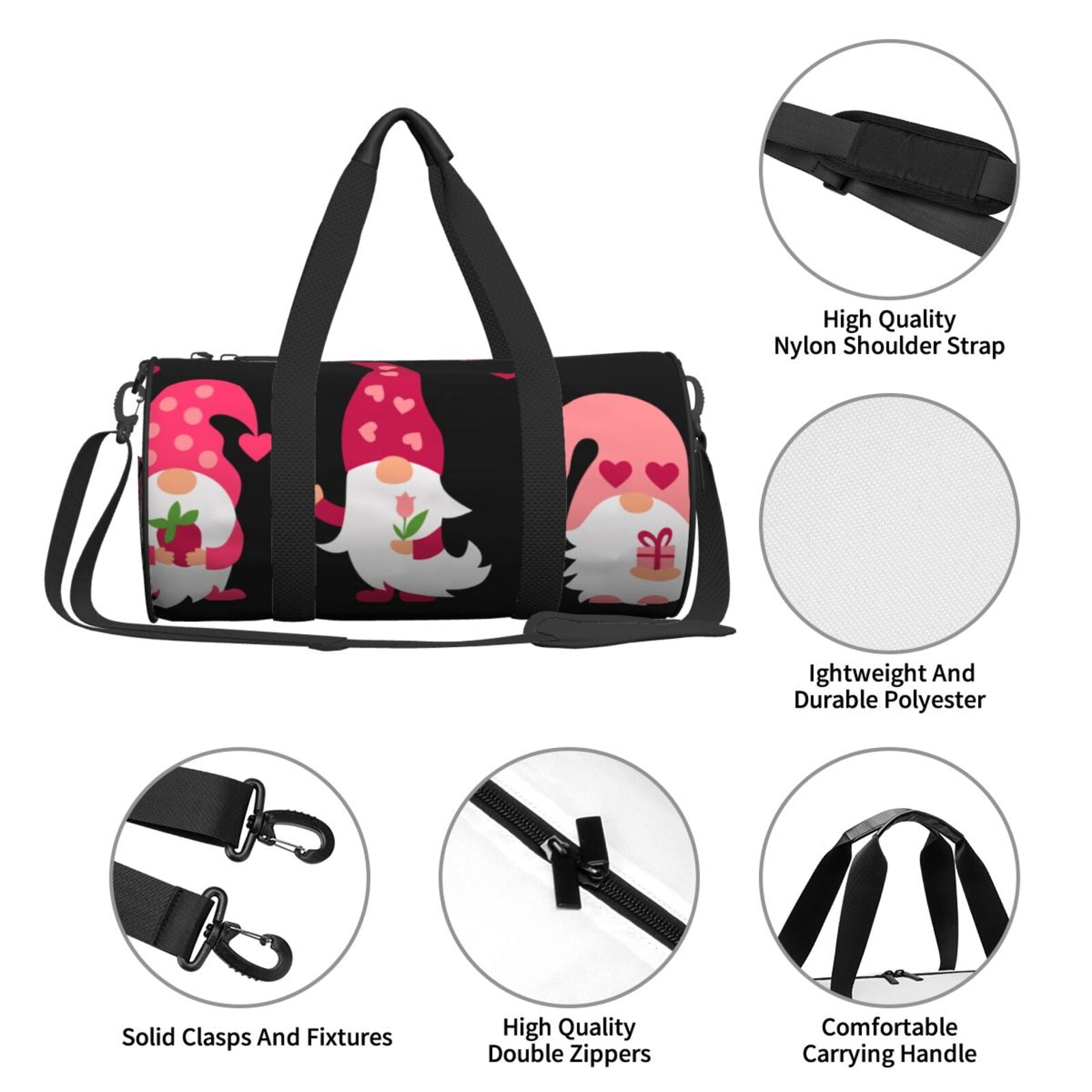 Vsdgher Love You Mom 45L Foldable Duffel Bag, Sports Gym Bag,Overnight Bag, Portable Weekender Bag for Airplanes