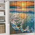 thumbnail image 6 of Orinice Ocean Shower Curtain Sand Beach Waves Sunrise Lanikai Theme Colorful Offshore Pacific Scenry Pattern Waterproof Fabric Bathroom Decor Set Plastic Hooks 12 Pcs Blue 69x72, 6 of 7