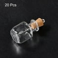 thumbnail image 3 of Mini Glass Bottles with Cork Square Shape Wishing Bottle with Ring, 20 Pieces, 3 of 6