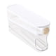 thumbnail image 3 of Bandeja organizadora de huevos apilable con ruedas para refrigerador, ideal para armarios. blanco, 3 of 9