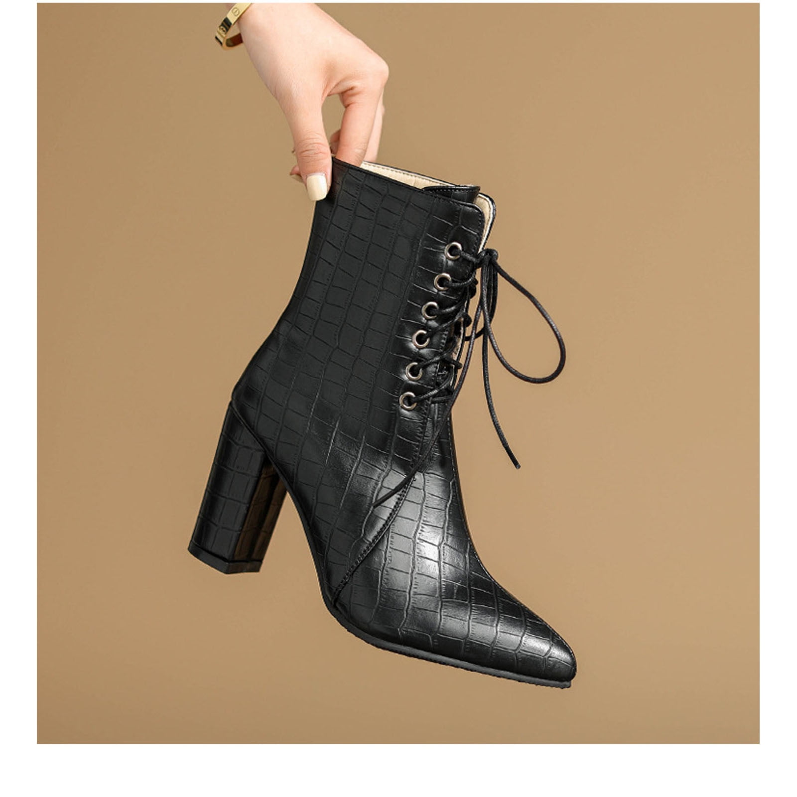 The Croco Slim leather ankle boots