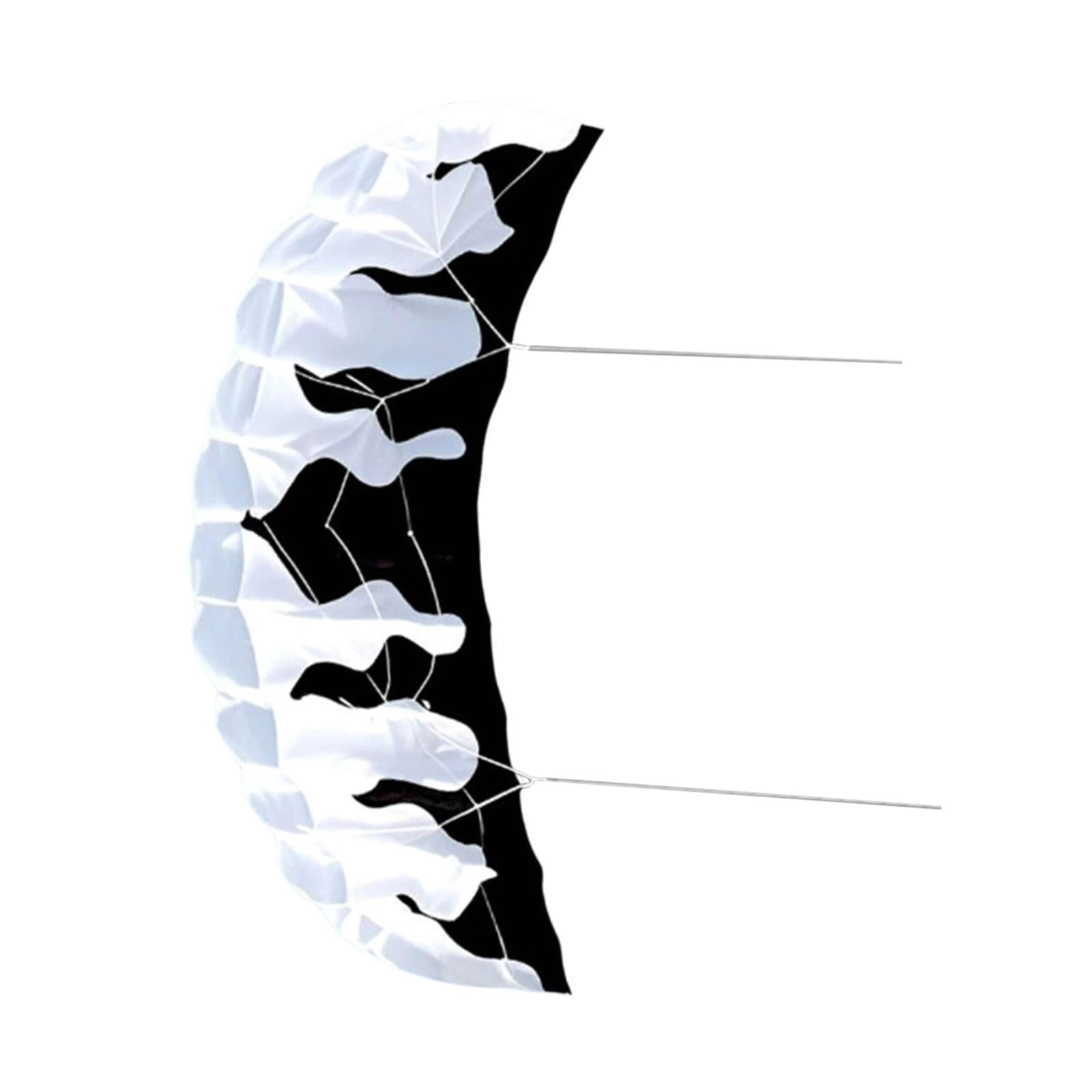 harayaa 2M Outdoor Parafoil Kite Two Line Kite, 30M Line, Seaside Beach Toy for Outdoor Black White