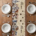 thumbnail image 6 of Farm Table Runner - 120 Inch Long, Kitchen Dining Table Runner Dresser Scarves, American Country Barn Star Vintage Berry Brown Farmhouse Decor for Coffee Tables Wedding Party Banquet, 6 of 8