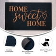 thumbnail image 6 of BizChair 18" x 30" Indoor/Outdoor Navy Coir Doormat with Natural Home Sweet Home Message and Non-Slip Backing, 6 of 10