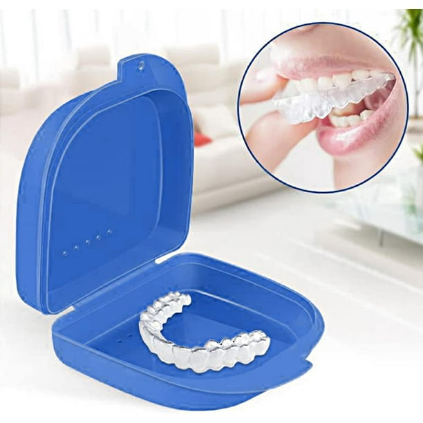 1 pièce transparent Bleu Orthèse protection Boîte Pour Dentaire , Dentier ,  , Stockage, Mode en ligne