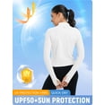 thumbnail image 2 of BALEAF Women's SPF Sun Shirts UV Protection UPF 50+ Full Zip Jacket Lightweight Quick Dry Long Sleeve Clothing Ultra White L, 2 of 7