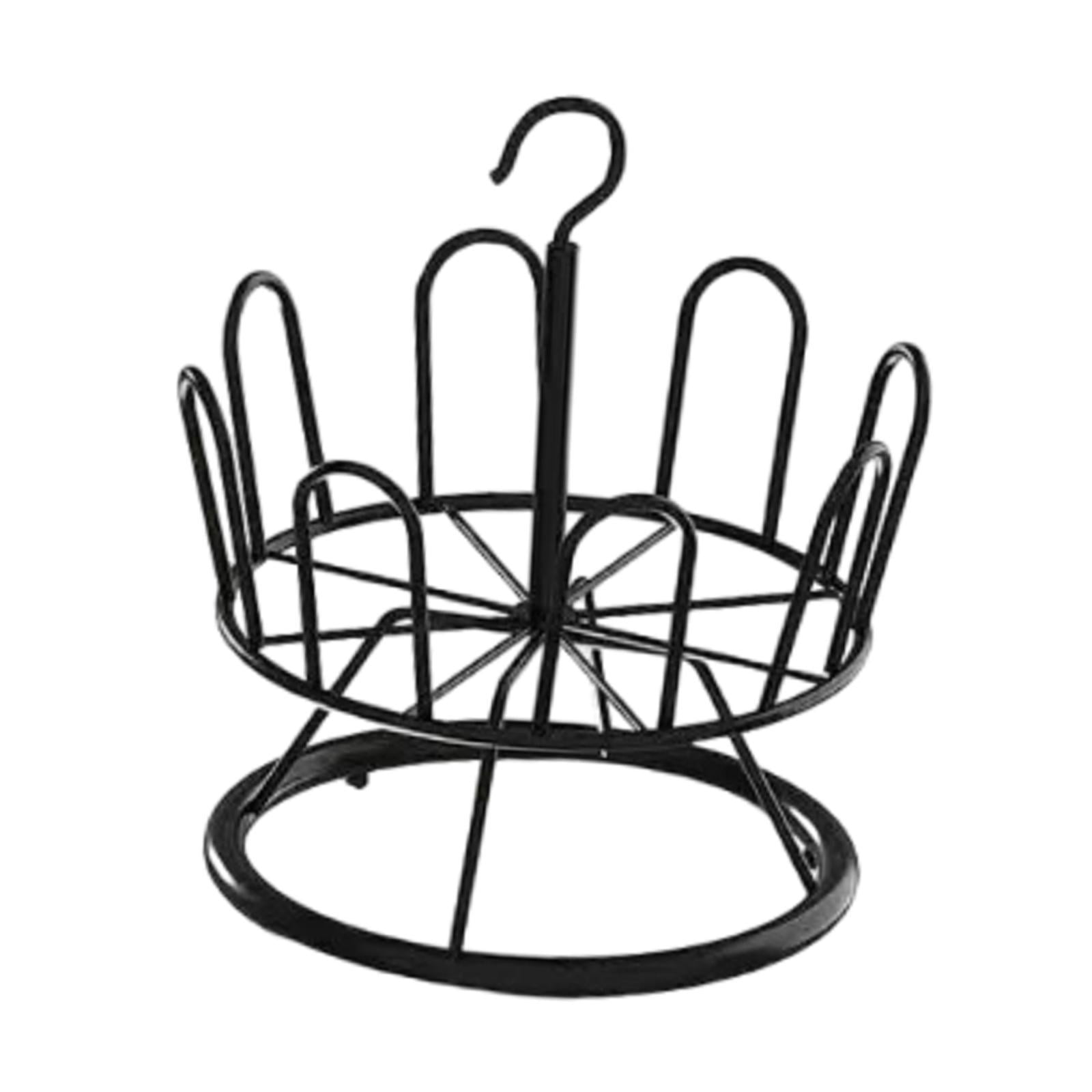 perfk Revolving Shoe Rack Modern Metal Shoe Tree Rack for Apartment Farmhouse Dorm Black 1 Tier