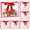 Red-6pc, variant on Clear Plastic Gift Bags with Handles,Cellophane Tote Bags for Party Favors, Graduation, Christmas, Birthday, Wedding, Bridal Shower, Baby Shower - Bolsas de Regalo Transparentes