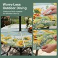 thumbnail image 5 of Round Outdoor Tablecloth with Umbrella Hole and Zipper, Sunflower Tablecloth with Elastic Waterproof, Summer Eucalyptus Botanical Floral Teal Wood Patio Table Covers for 36" - 44" Picnic Pool Tables, 5 of 9