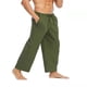 thumbnail image 4 of Pantalones largos para hombre, color liso, con bolsillos ajustados, pantalones largos para hombre, pantalones de poliéster y algodón., 4 of 6