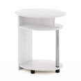 thumbnail image 5 of Furinno Jaya Round Side Table with Bottom Shelf, White End Table, Night Stand, Bedside Table for Living Room, Bedroom, Home Office, White Wood, 5 of 5
