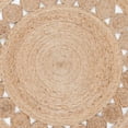 thumbnail image 4 of Hand Woven, Oriental Jute Round Area Rug, Beige 3x3" Living Room , Indoor, Garden Carpet Rug Doormat, 4 of 5
