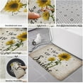 thumbnail image 6 of 2 Pieces Kitchen Rugs Set Fall Sunflower Retro Letter Back,Water Absorbent Soft Doormat Area Runners Country Floral Bee Sunshine,Non-Slip Bath Mat for Entryway Bathroom Laundry, 6 of 6