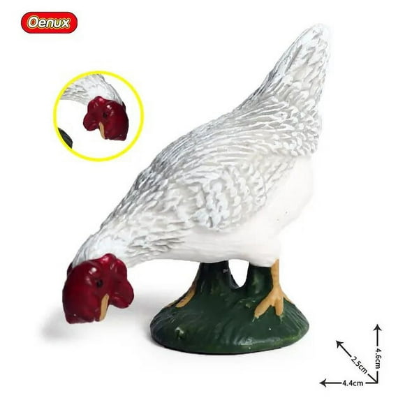 Oenux-figuras de Accin de animales de granja para Nios juguetes educativos en miniatura de PVC Chook gallina pavo Gallo