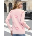 thumbnail image 5 of Heart Sweaters for Women Knit Warm Pullover Sweater Cute Heart Printed Valentine's Day Pink Sweater Shermie, 5 of 10