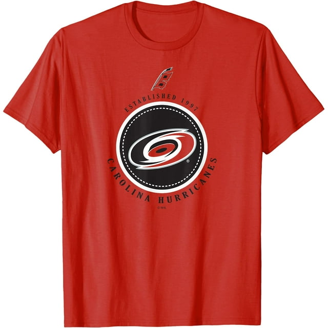 Carolina Hurricanes Est 1997 T-Shirt Rouge sous Licence Officielle - comme sur l'Image - 3TG