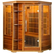 Radiant Saunas Cedar Elite Infrared Sauna for 3 People with 7 Low-EMF Carbon Heaters and Audio System
