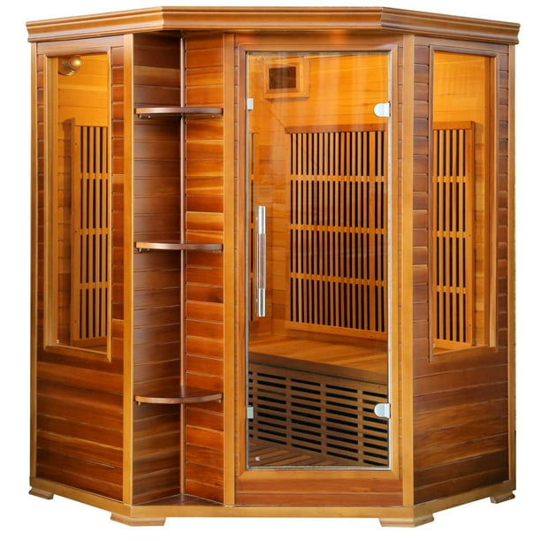 Radiant Saunas Cedar Elite Infrared Sauna for 3 People with 7 LowEMF