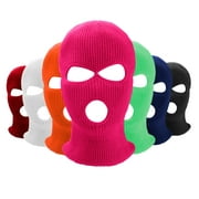 Elegant Choise 3-Hole Full Face Ski Mask Hat Soft Winter Balaclava Warm Knit Ski Snow Windproof Ski Mask Cap, Men Women Knit Full Face Skull Cover Mask for Hunting Cycling Outdoor Sports