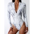 thumbnail image 1 of Charmo Women's One Piece Rashguard Zip Front Swimsuit Surfing Shirt Sun Protection, 1 of 6