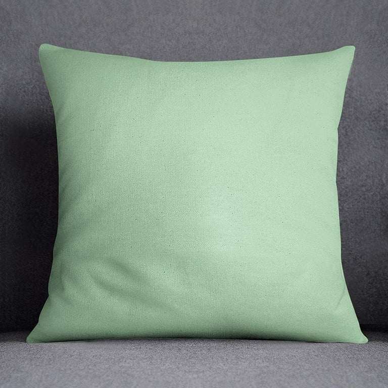 Encasa XO Encasa Homes Throw Pillow cover 2pc Set - Emerald - 18 x 18 inch  Solid Dyed cotton canvas Square Accent Decorative cushion case