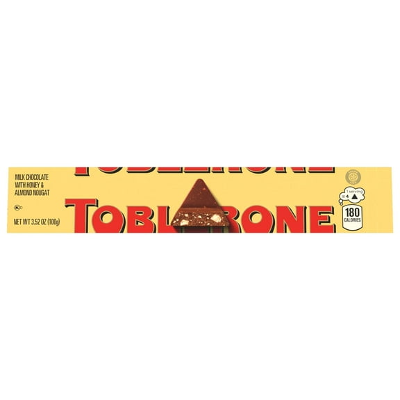 Pack of 20, Toblerone Milk Chocolate Bar with Honey and Almond Nougat, 3.52 oz