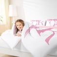 thumbnail image 3 of Erosebridal Girls Pink Bow Bedding Comforter Set, K Letter Full Bedding Set, Princess Style Bedroom Decor, Pink Reversible 7 Pieces, 3 of 6