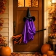 thumbnail image 5 of Orangide Outdoor Halloween Decoration Hanging Ghost Witch, 28 In Large Hanging Flying Ghost on Broomstick with Witch Hat Lighted, Ghost Decor for Porch Yard Tree, 5 of 6