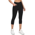 thumbnail image 2 of Capri Jeggings Ewedoos de mezclilla elástica de cintura alta, color negro, 2 of 6