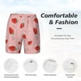thumbnail image 6 of Picia Cute Strawberry C pattern Mens Swim Trunks with Compression Liner Stretch Beach Shorts Quick Dry with Zipper Pockets No-Chafing Board Shorts-3X-Large, 6 of 9