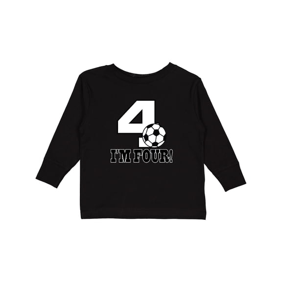 Inktastic 4th Birthday Soccer 4 Year Old Boys or Girls Long Sleeve Toddler T-Shirt
