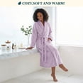 thumbnail image 5 of PAVILIA Womens Fleece Robe with Satin Trim, Plush Soft Long Spa Bathrobe, Cozy Shawl Collar Housecoat with Pockets (L/XL, Lavender Purple), 5 of 9