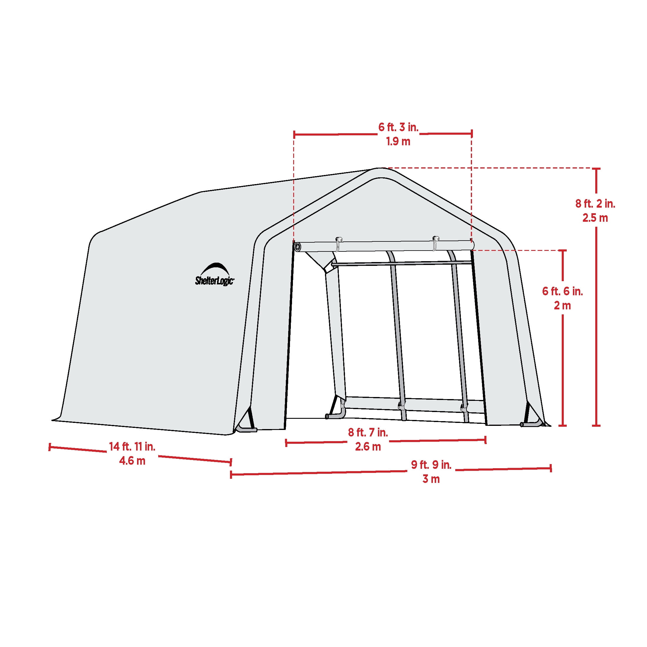 ShelterLogic AutoShelter 10 x 15 x 8 ft Sandstone AutoShelter