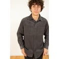 thumbnail image 2 of Charcoal Corduroy Button Down Shirt - Long Sleeve, Casual Fit, 2 of 4