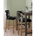 thumbnail image 2 of Halloween Skeleton Bar Stool Covers Set of 4, Fall Spooky Horror Skull Black Stretch Washable Bar Chair Covers with Backs, Removable Pub Counter Height Chair Cover for Kitchen Dining Room Cafe, 2 of 7
