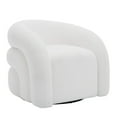 thumbnail image 2 of Boucle Swivel Barrel ChairSet of 2, No Assembly Round Upholstered Armchair Accent Chair Single Sofa Chair for Living Room-White, 2 of 6