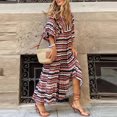 thumbnail image 3 of Vestido Mujer 2023 Maxi vestido con cuello en V y mangas abullonadas Vestido floral bohemio (Multicolor XXL) Ygjytge Multicolor T XXL para Mujer, 3 of 7