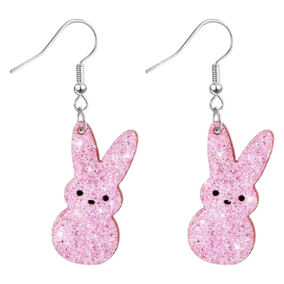 litter Easter Bunny Earrings for Women, 3D Rabbit Drop Earrings Lightweight Resin Dangle Earrings 6 Colors (Pink) Easter Jewelry Gifts for Bunny Lovers