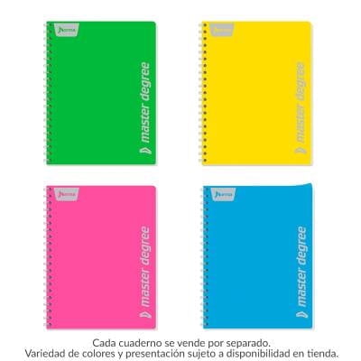 Cuaderno Americano Norma Master Degree cuadro grande 200 hojas Varios colores 1 pza