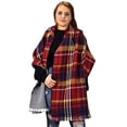 thumbnail image 1 of Peach Couture Couverture Réversible Surdimensionnée à Carreaux Tartan Motif Chevrons Foulard, 1 of 1