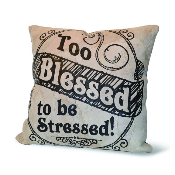 Recycled Leather Pillow : Blessed