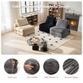 thumbnail image 4 of Toject Folding Sofa Bed, Convertible Floor Couch with Pillow, Portable Sleeper Chair with Back Support, Foldable Mattress for Living Room, Bedroom, Corduroy, Gray, 4 of 8